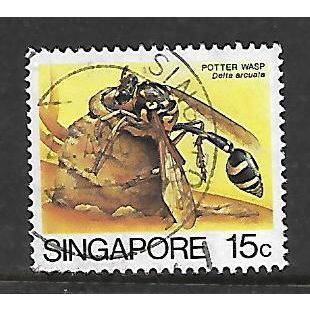 SINGAPORE 1985 INSECTS 15c WASP SG 493 FINE USED#