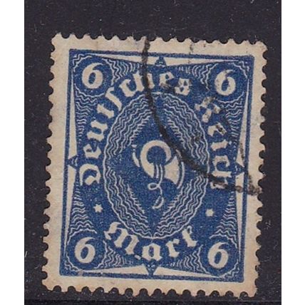 GERMANY 1921 POSTHORN 6m VALUE USED SG209