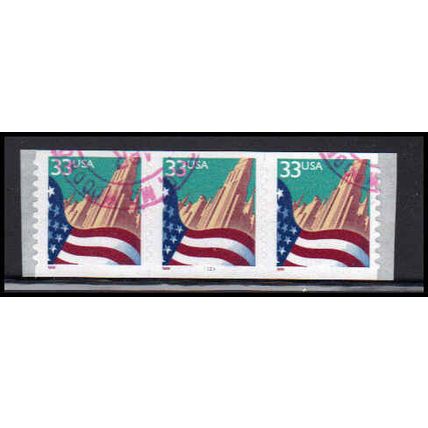 Used 3281c 33c U.S. Flag Over City Fine PNC 3333/3 PA4068