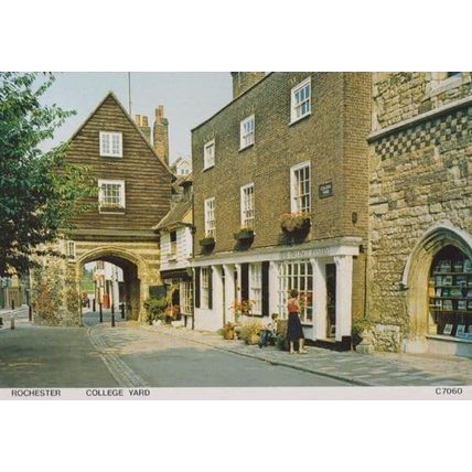 Rochester College Yard Kent Bakers Precinct Pantry Book Shop Rare 1970s Postcard