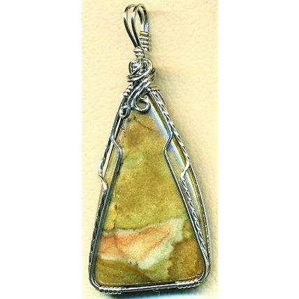 Butterfly Jasper Stainless Wire Wrap Gemstone Pendant 8