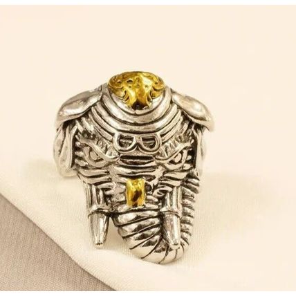 Retro Men's Chunk Elephant Ring Adjustable Ring Gift For Him Gothic Wrap Ring