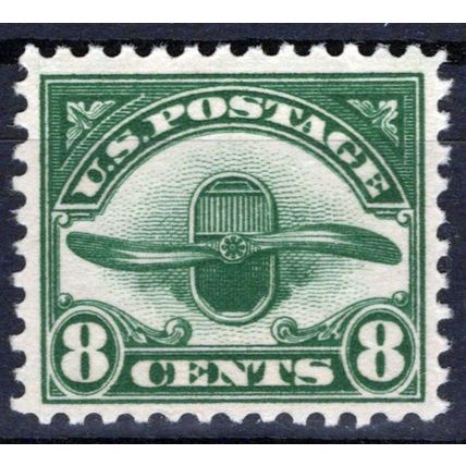 US C4 MNH XF 8c dark green airplane propellor Zayix Stamps 0225-MAR0010