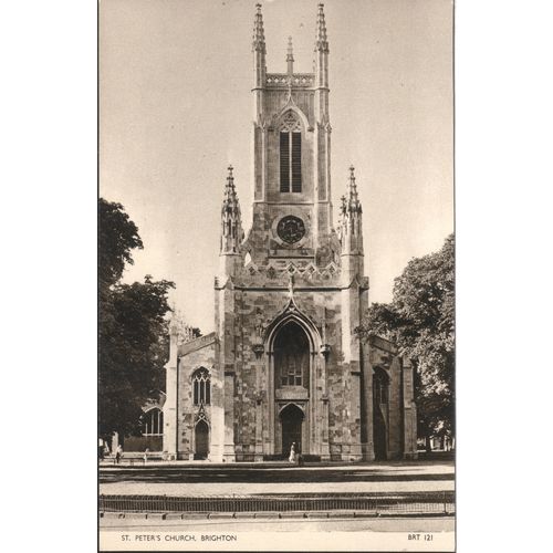 Vintage GB Postcard - St. Peter's Church, Brighton, Sussex BRT (2)