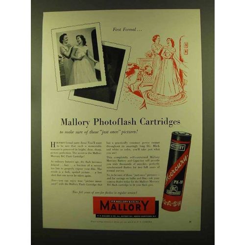 1956 Mallory Photoflash Cartridges Ad - First Formal