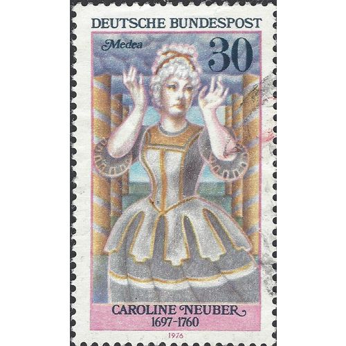 GERMANY, Friederike Caroline Neuber, 1697-1760, pink 1976, 30pf