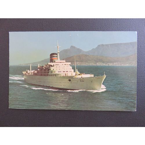 S.S. Vaal Leaving Cape Town Postcard