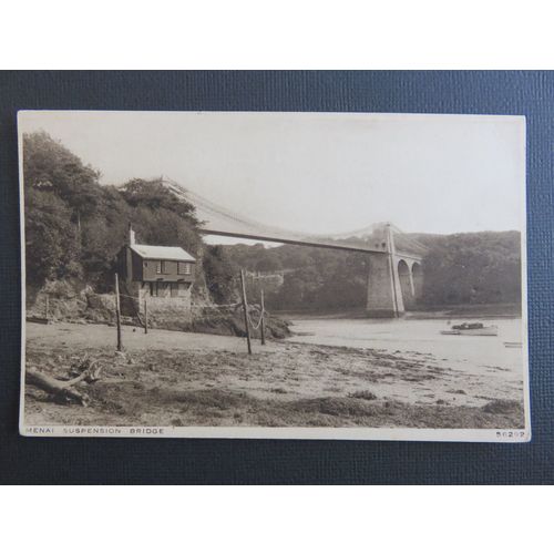Menai Suspension Bridge, Anglesey, Wales Postcard