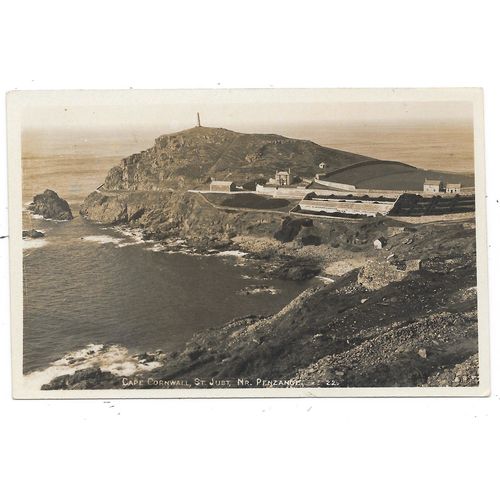 REAL PHOTOGRAPHIC POSTCARD OF CAPE CORNWALL ST.JUST NEAR PENZANCE (2988)