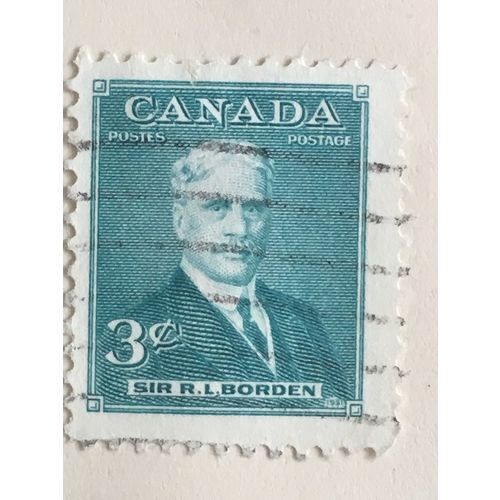 Canada KGVI 1951 Prime Ministers 3c Blue Green Used SG 434 Borden postage stamp