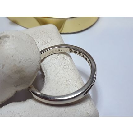 Estate .22cttw Natural RD Diamond Channel 14Kt WG Stuller Anniversary Band#14158