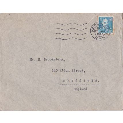 Denmark 1946 cover to England