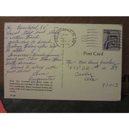 FORT LAUDERDALE, FLORIDA, USA used postcard 1978 pm =