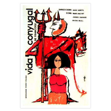 Decor Design movie Poster"Red DEVIL.Francoise.Married Life "French Art film