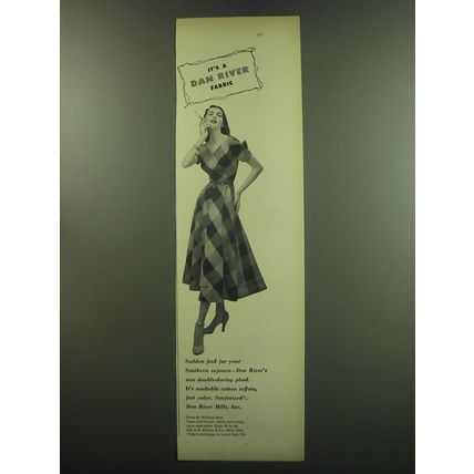 1949 Dan River Fabric Advertisement - dress by William Bass