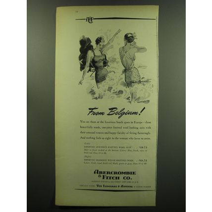 1949 Abercrombie & Fitch Bathing Suits Ad - From Belgium!