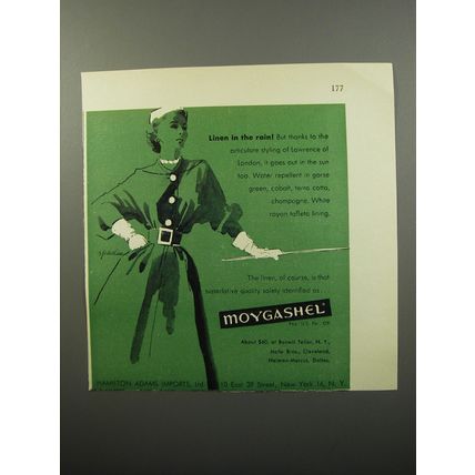 1950 Moygashel Lawrence of London Coat Advertisement - art by Jean miller Spadea