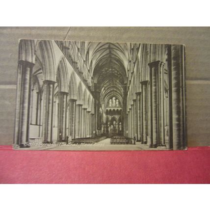 NAVE4 EAST, SALISBURY CATHEDRAL WILTSHIRE unused antique postcard F. Frith =