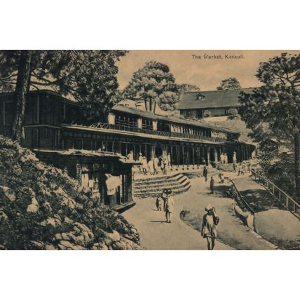 Kasauli Market India Indian Bazaar Antique Postcard