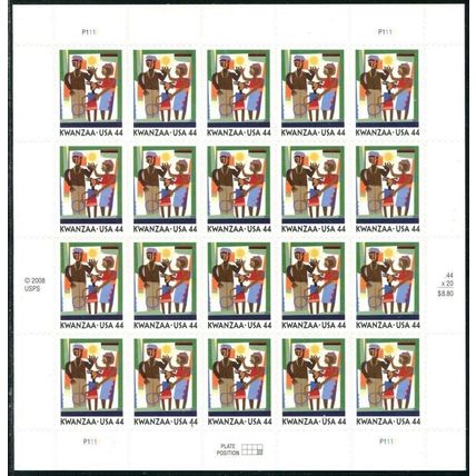 Kwanzaa Celebration Sheet of Twenty 44 Cent Stamps Scott 4434