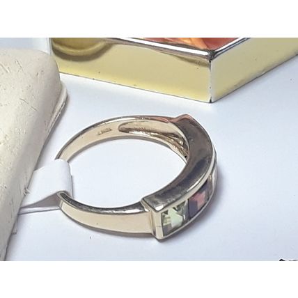2.5cttw Natural Multi Gem Princess Cut Channel 10Kt Yellow Gold Band Ring #18160