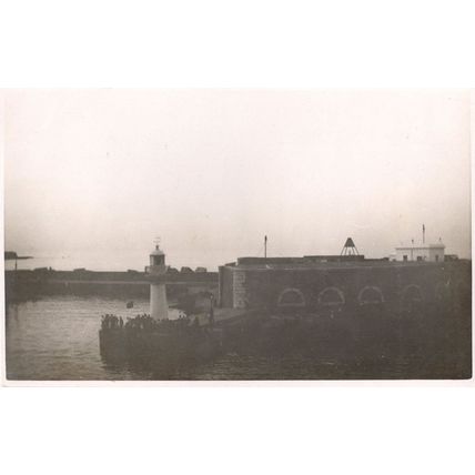 Algeria Africa Boat Party Departure Old Real Photo Postcard
