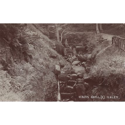 Heber's Chill Ilkley Yorkshire Real Photo Old Waterfall Postcard