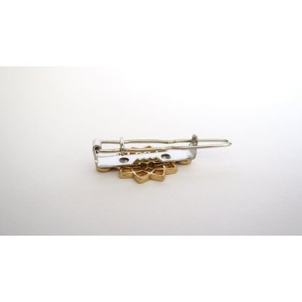 Extra tiny small gold metal flower shape hair pin clip barrette (set of two)