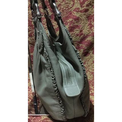 A Very Beautiful Gray Leather Braun Buffel Handbag