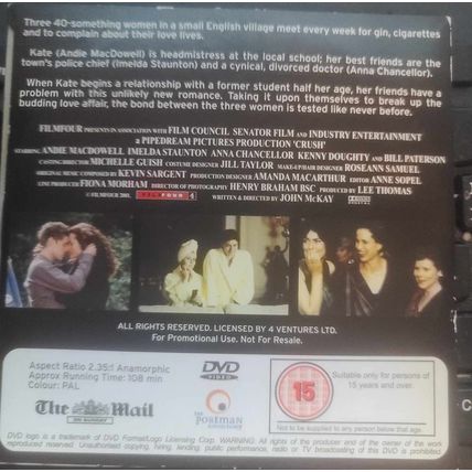 Crush DVD Promo The Mail On Sunday Full Movie Andie McDowell