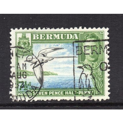 Bermuda - 1938-52 - 7½d Black, Blue & Yellow-Green (sg114c) Used