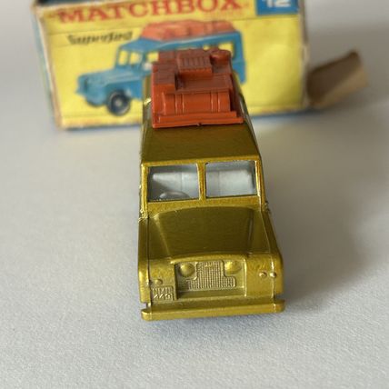 RARE Gold MATCHBOX LESNEY SUPERFAST No 12 Safari Land Rover original box GC READ