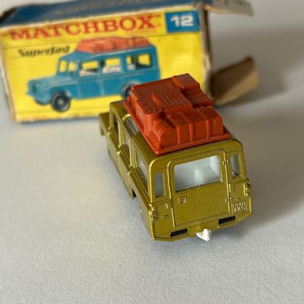 RARE Gold MATCHBOX LESNEY SUPERFAST No 12 Safari Land Rover original box GC READ