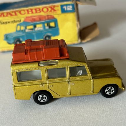 RARE Gold MATCHBOX LESNEY SUPERFAST No 12 Safari Land Rover original box GC READ