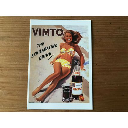 Vimto reproduction 1960's showcard, postcard The Exhilarating Drink MINT