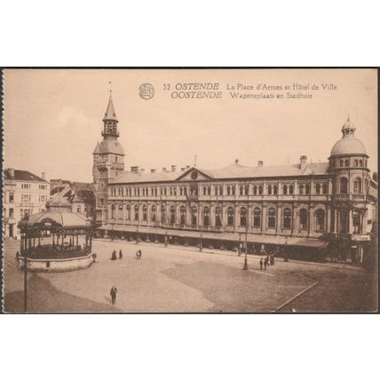 La Place d'Armes et Hôtel de Ville, Ostende, c.1910 - Phototypie CPA