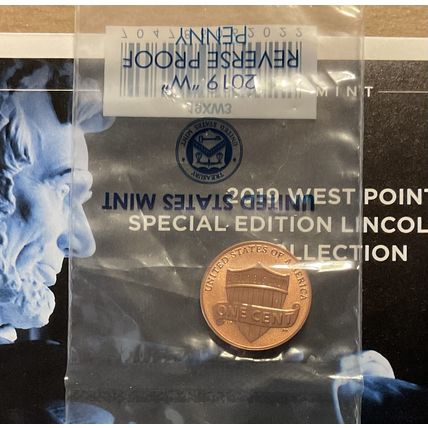1- 2019 W LINCOLN SHIELD REVERSE PROOF CENT IN PLASTIC HOLDER/W ENVELOPE