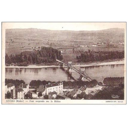 69 - Givors - pont suspendu sur le Rhône