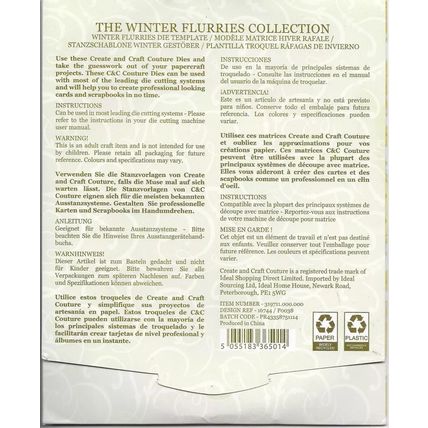 Couture. The Winter Flurries Collection - Template 16744 Die Set. Die Cutting
