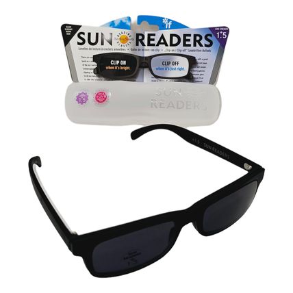 10x Gents Mens +1.5 Sun Reading Black Sunglasses PVC Sun Readers 1.5 Dioptre NEW