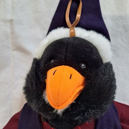 Vintage ZCMI PENGUIN 3D PLUSH CHRISTMAS STOCKING 22" Bird Felt