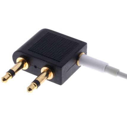 Airline Airplane Headphone Headset Jack Audio Adapter 3.5mm gold plated uk stock