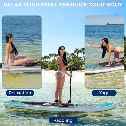 Serenelife Inflatable Stand up Paddle Board with Premium SUP Accessories – Wide