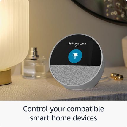 Amazon Echo Spot (Newest Model), Great for Nightstands, Offices and Kitchens, Sm