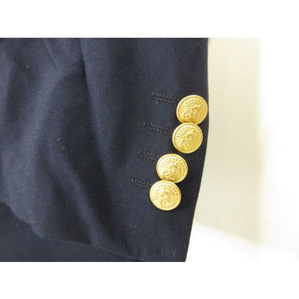 Milano International Navy Uniform Style Suit Jacket Blazer Blue Gold Buttons 48R