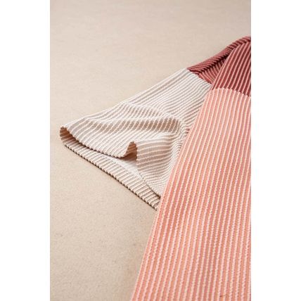 Rose Pink Plus Size Ribbed Colorblock T-shirt