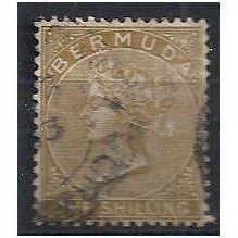 Bermuda 1893 SG29 1/- Yellow-Brown Fine Used . .