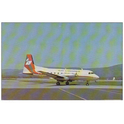 Air Virginia British Aerospace HHS 748 Aircraft Postcard (A10784)
