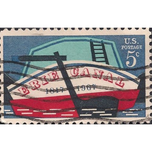 USA, SHIPS, Erie Canal, blue 1967, 5c, #2