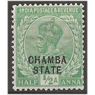 Chamba (ICS) 1913 SG44 1/2a Light Green Mounted Mint . .. .
